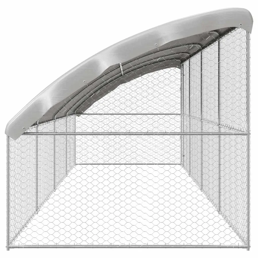 Kennel pour Chiens 4 pcs Argenté 8 x 2 x 2 m Acier galvanisé - 5
