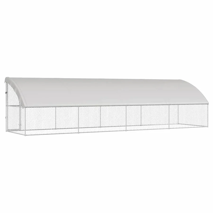 Kennel pour Chiens 4 pcs Argenté 8 x 2 x 2 m Acier galvanisé - 6