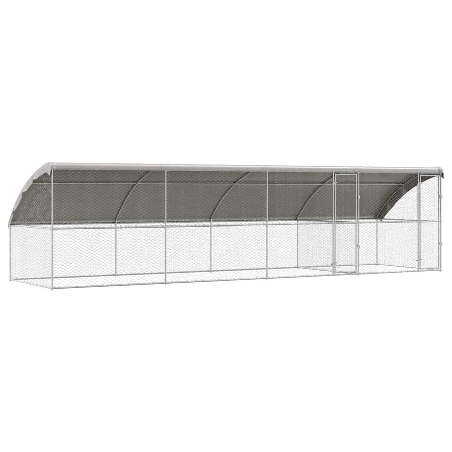 Kennel pour Chiens 4 pcs Argenté 8 x 2 x 2 m Acier galvanisé - 2