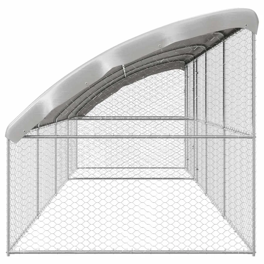 Kennel pour Chiens 4 pcs Argenté 8 x 2 x 2 m Acier galvanisé - 5