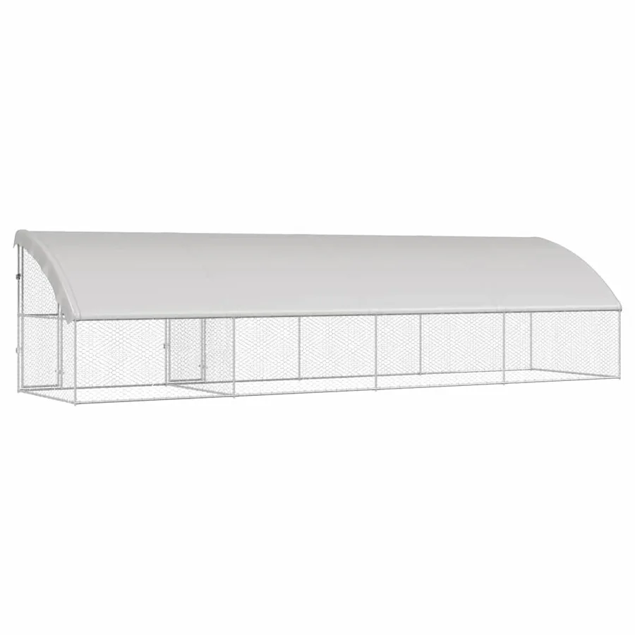 Kennel pour Chiens 4 pcs Argenté 8 x 2 x 2 m Acier galvanisé - 6