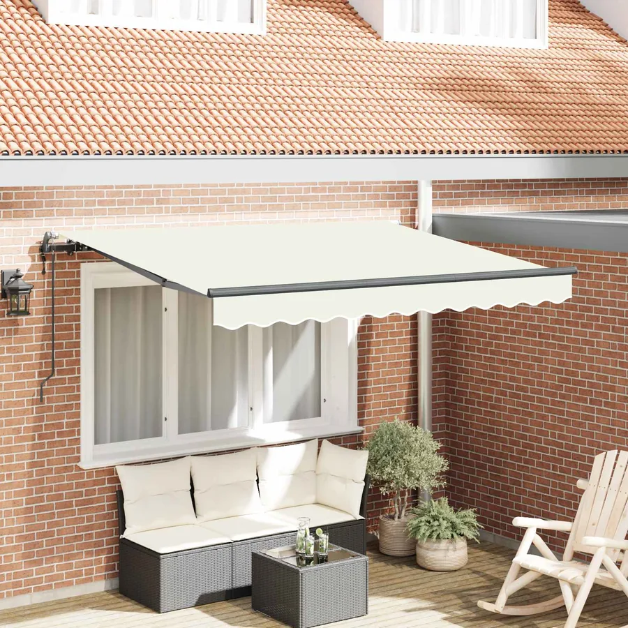 Auvent Rétractable Crème 250 x 200 cm tissu