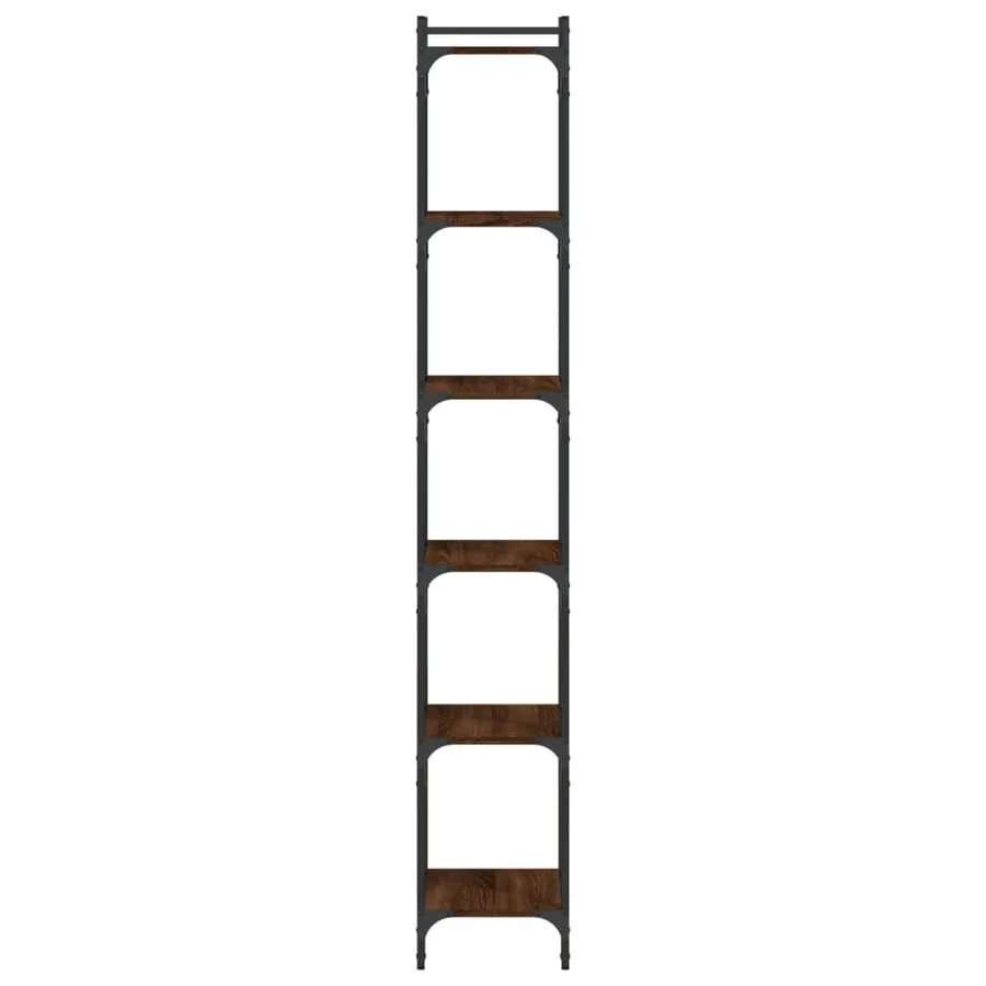 Bibliothèque 6 niveaux chêne marron 40x30x188cm bois ingénierie - 5