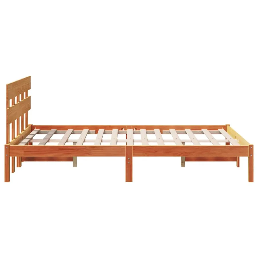 Cadre de lit Marron 135 x 190 cm Bois de pin massif - 6