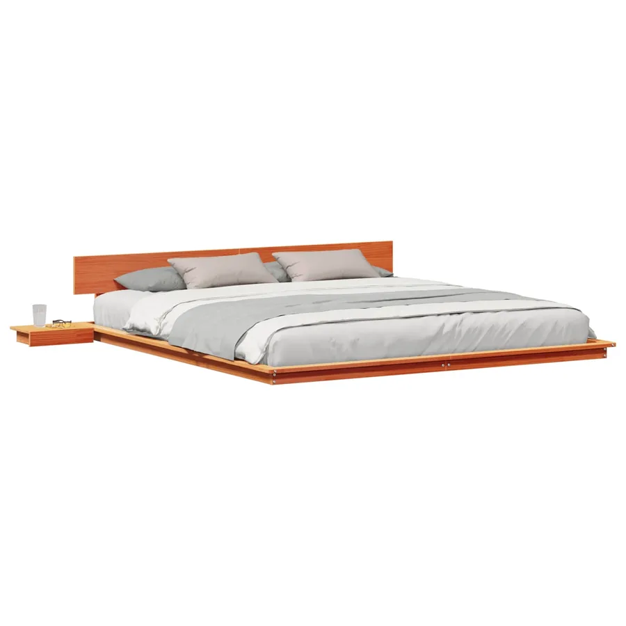 Cadre de lit Marron 200 x 200 cm bois - 2