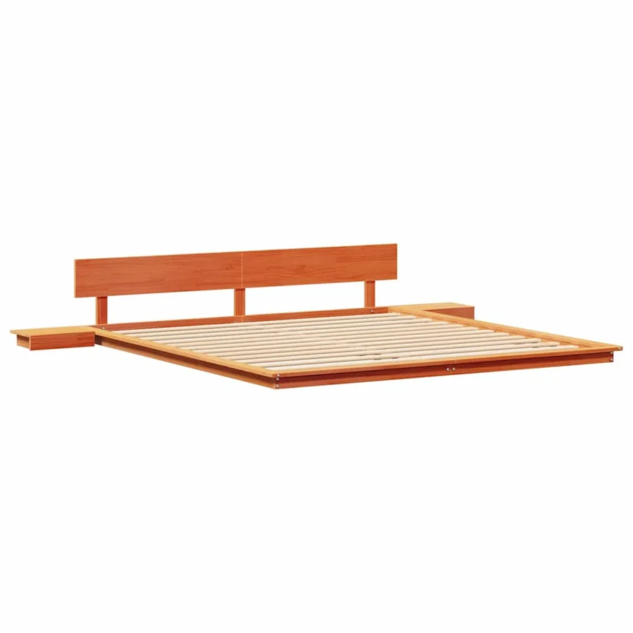 Cadre de lit Marron 200 x 200 cm bois - 4