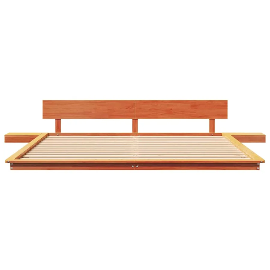 Cadre de lit Marron 200 x 200 cm bois - 5
