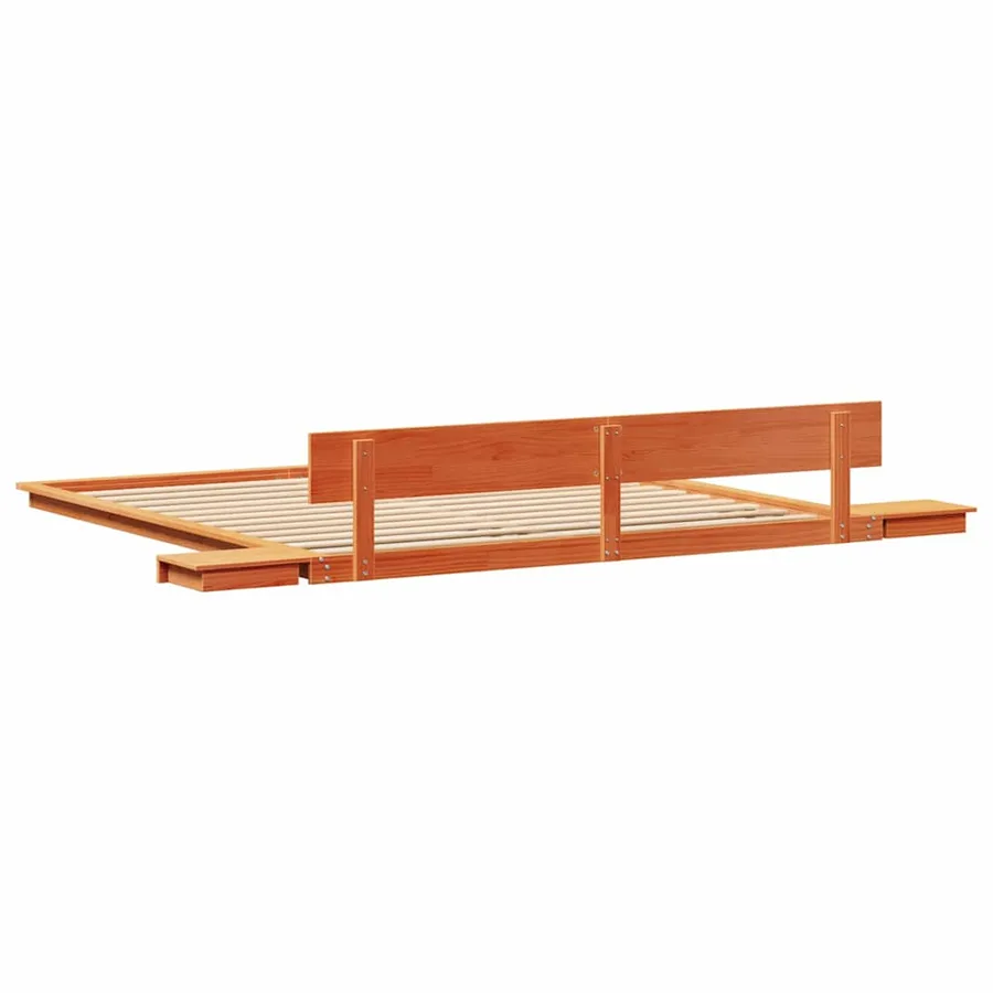 Cadre de lit Marron 200 x 200 cm bois - 7