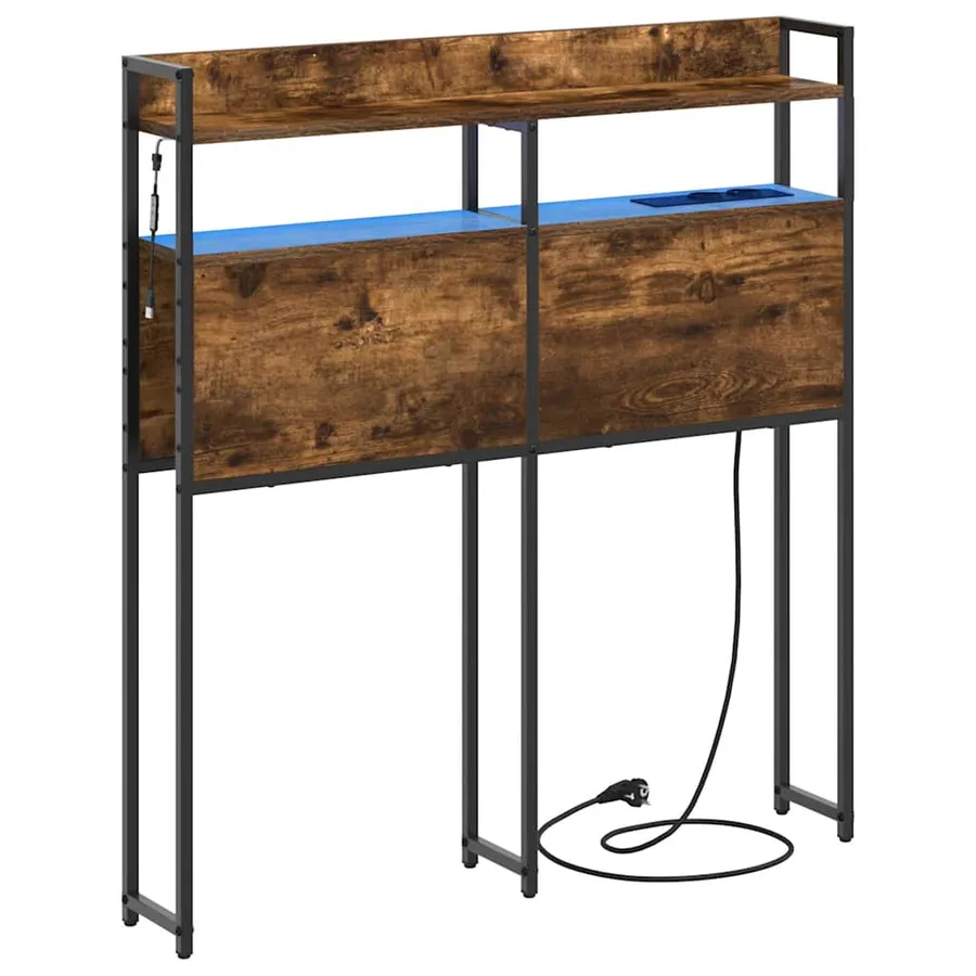 Tête de lit de rangement Chêne fumé Bois d'ingénierie - 2