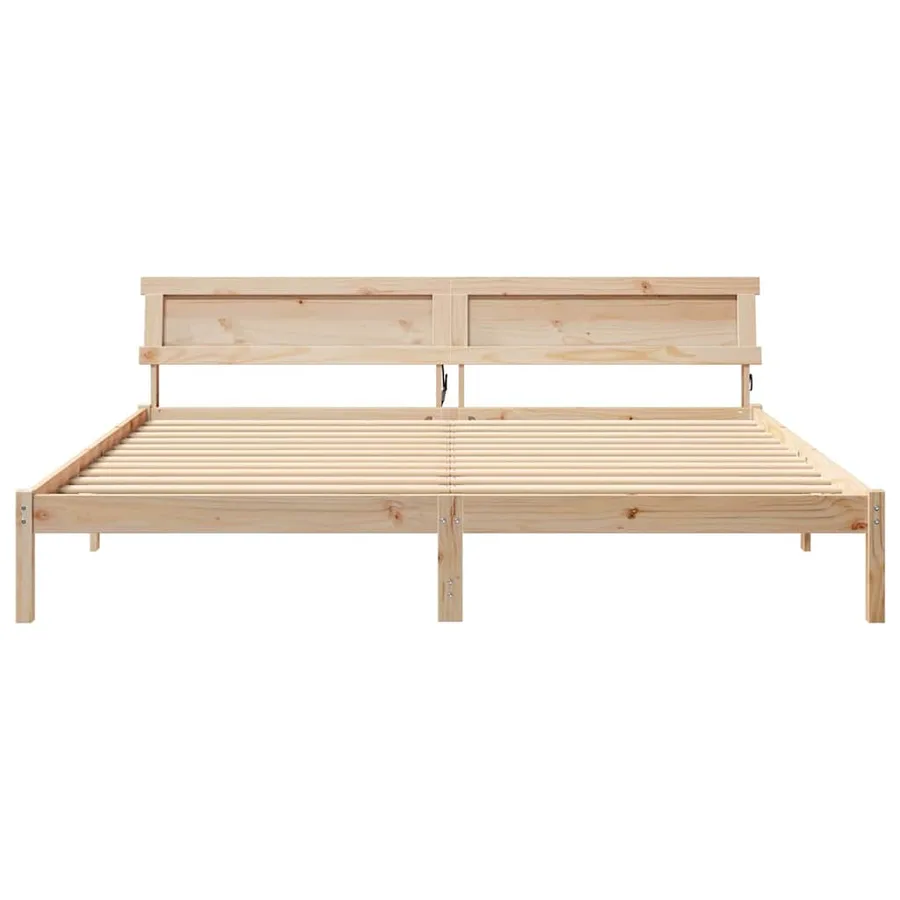 Cadre de lit Marron 200 x 200 cm Bois massif en pin - 5