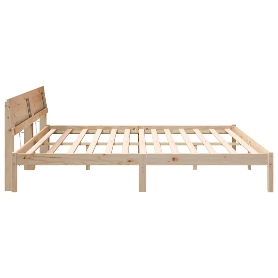 Cadre de lit Marron 200 x 200 cm Bois massif en pin - 6