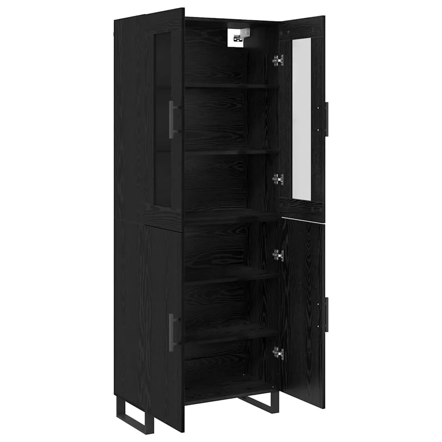 Haut Armoire 2 pcs Chêne noir Bois d'ingénierie - 5