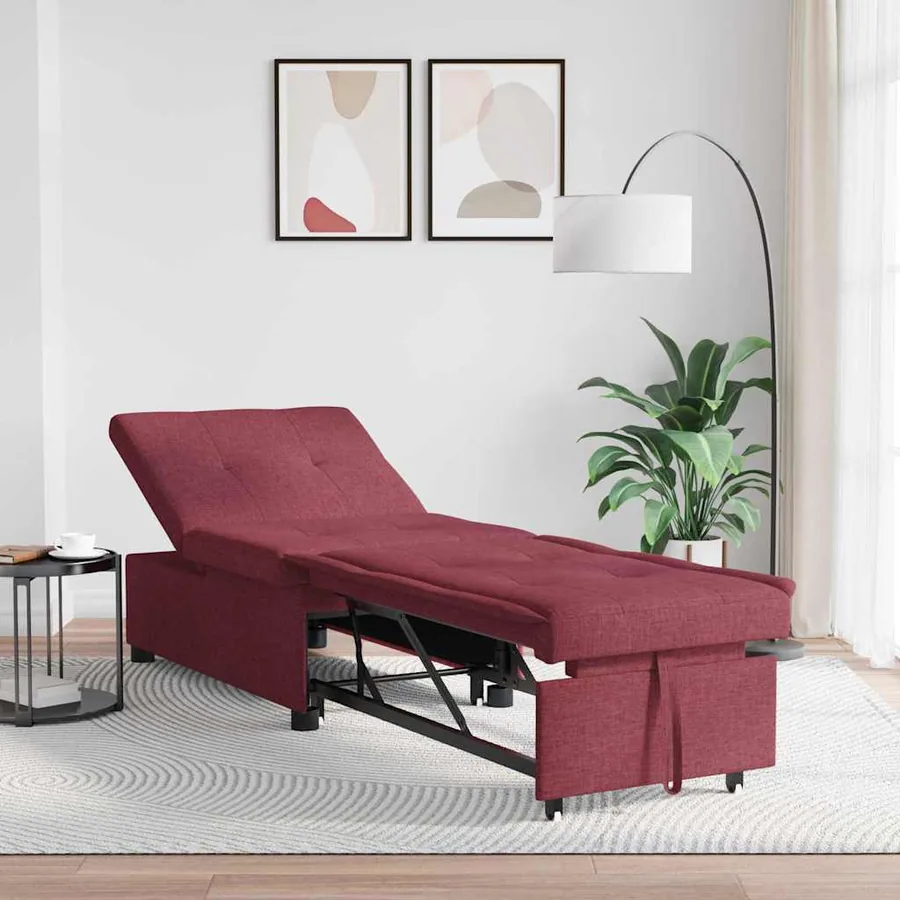 Canapé-lit escamotable Bordeaux 194 x 50 x 82 cm tissu