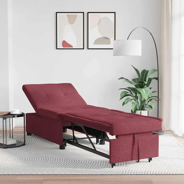 Canapé-lit escamotable Bordeaux 194 x 50 x 82 cm tissu