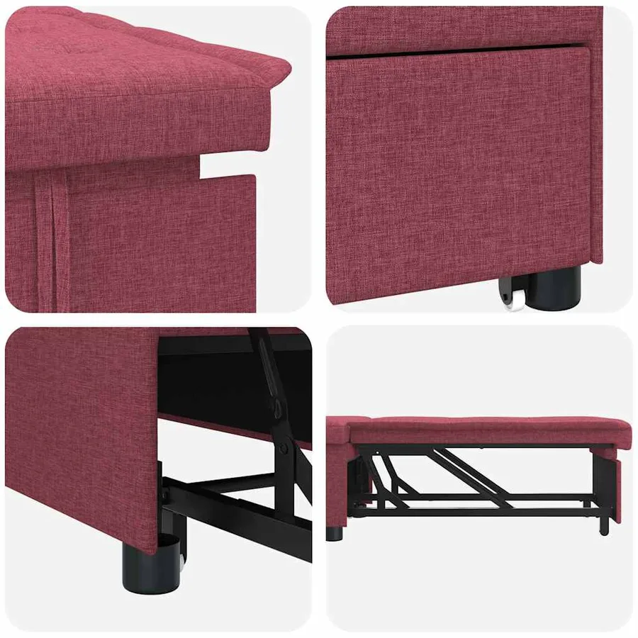 Canapé-lit escamotable Bordeaux 194 x 50 x 82 cm tissu - 7