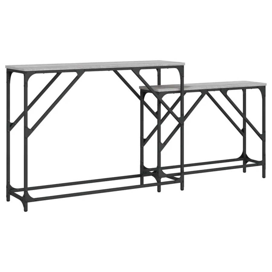 Tables console gigognes 2 pcs sonoma gris bois d'ingénierie - 2