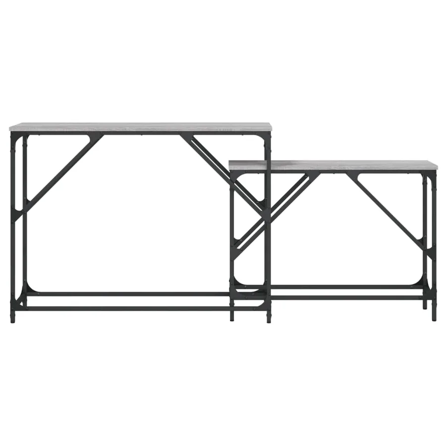 Tables console gigognes 2 pcs sonoma gris bois d'ingénierie - 4