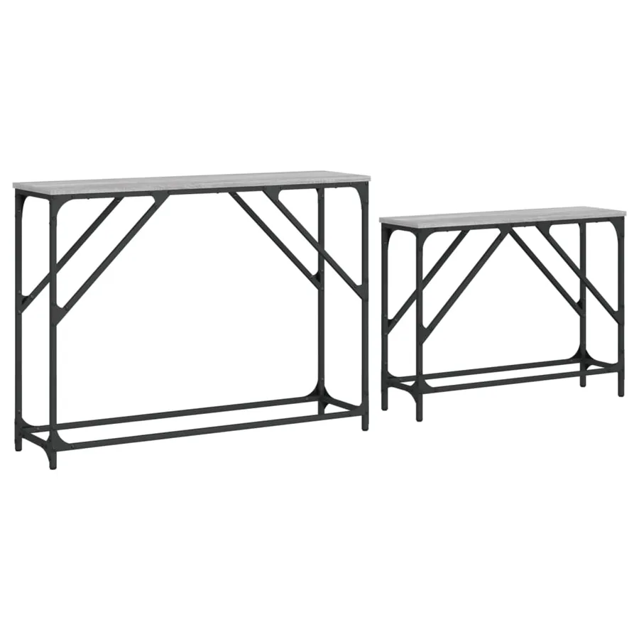 Tables console gigognes 2 pcs sonoma gris bois d'ingénierie - 5