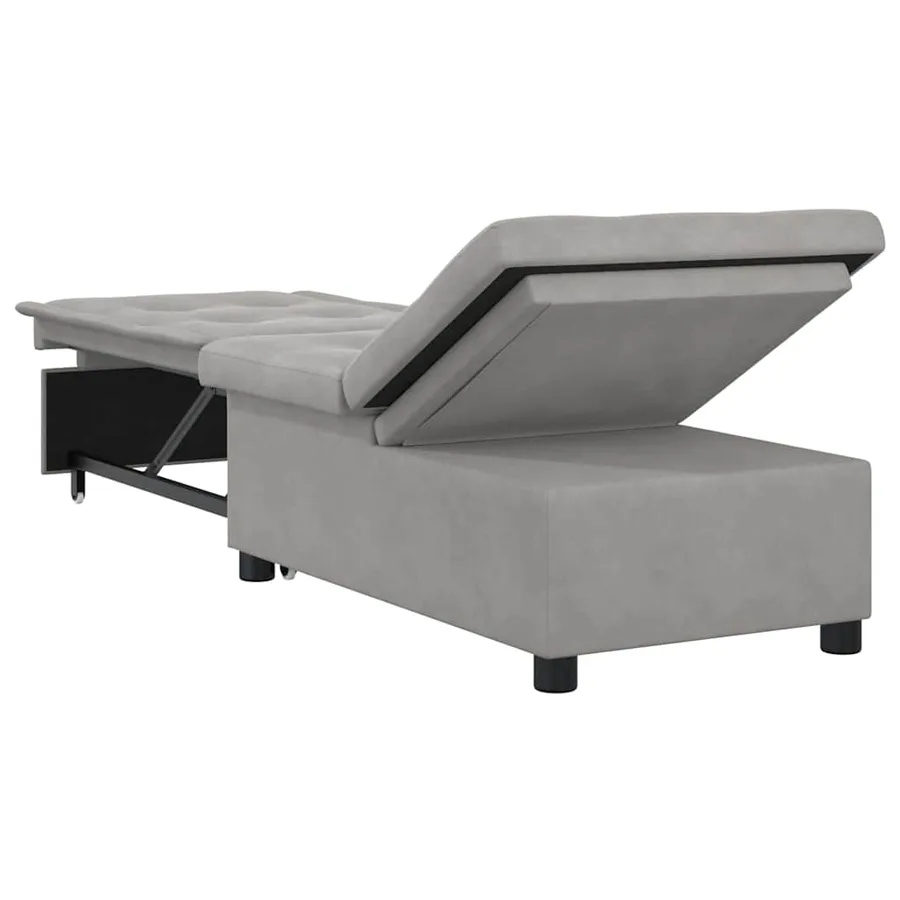 Canapé-lit escamotable Gris clair 194 x 67 x 82 cm Microfibre - 6