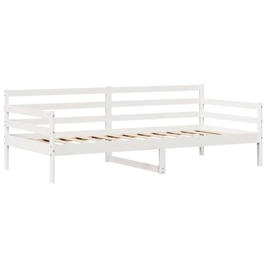 Lit de jour et tiroirs sans matelas blanc 90x190 cm bois massif - 5