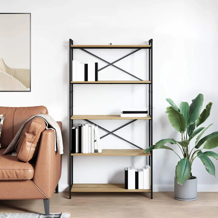 Étagère 80 x 30 x 155 cm Bois d'ingénierie Chêne artisanal - 4