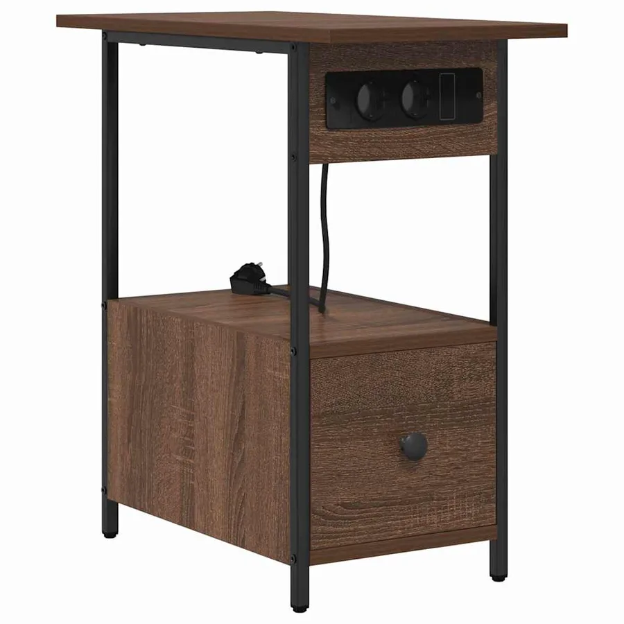 Cabinet de chevet Chêne brun 60 x 30 x 61 cm Bois d'ingénierie - 2