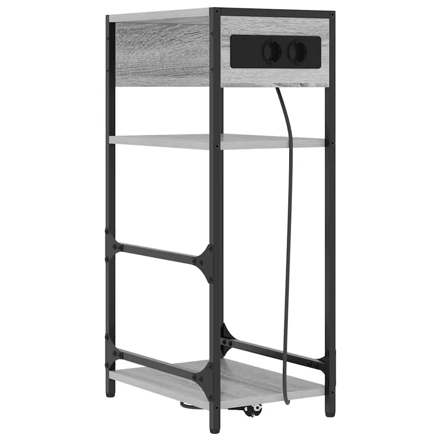 Cabinet de chevet Gris Sonoma 40 x 27 x 76 cm Bois d'ingénierie - 2