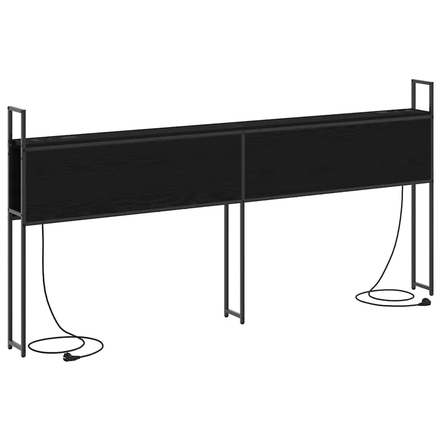 Headboard de Rangement avec Station de Charge Chêne noir - 2