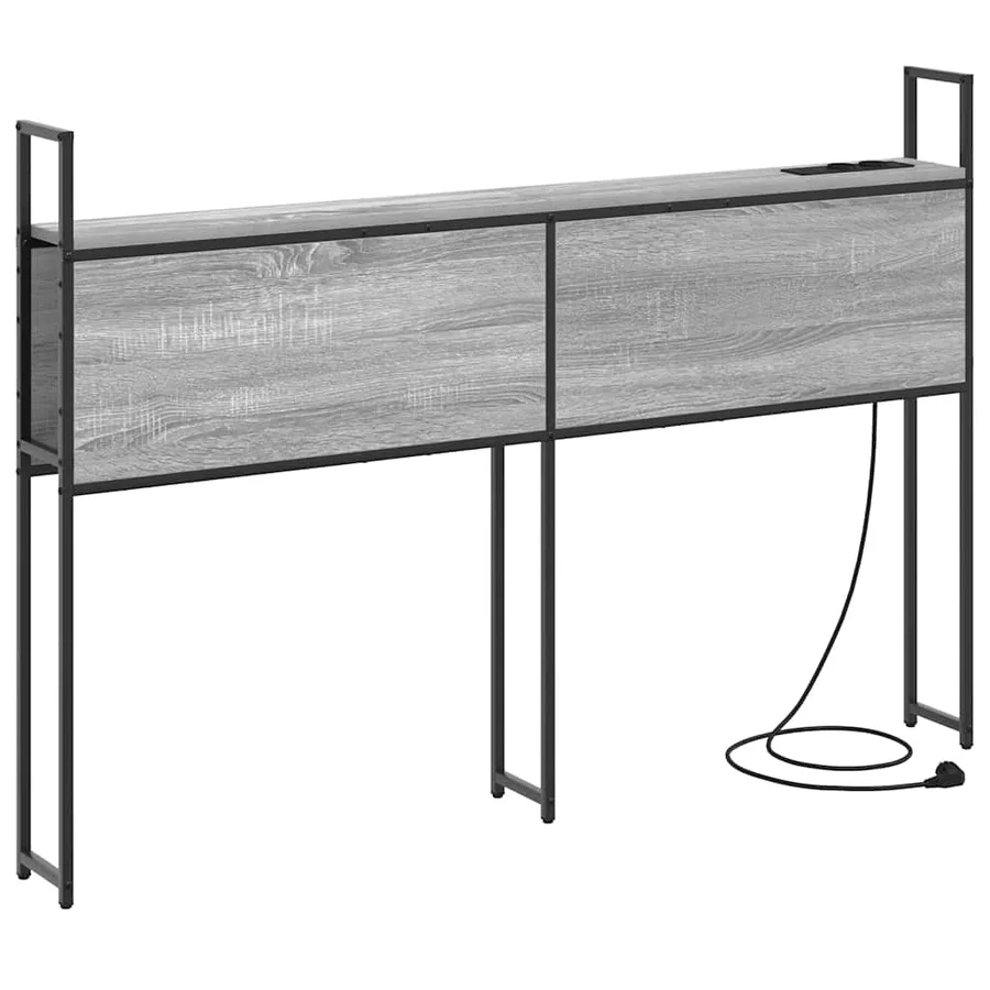 Headboard de Rangement avec Station de Charge Sonoma gris - 2