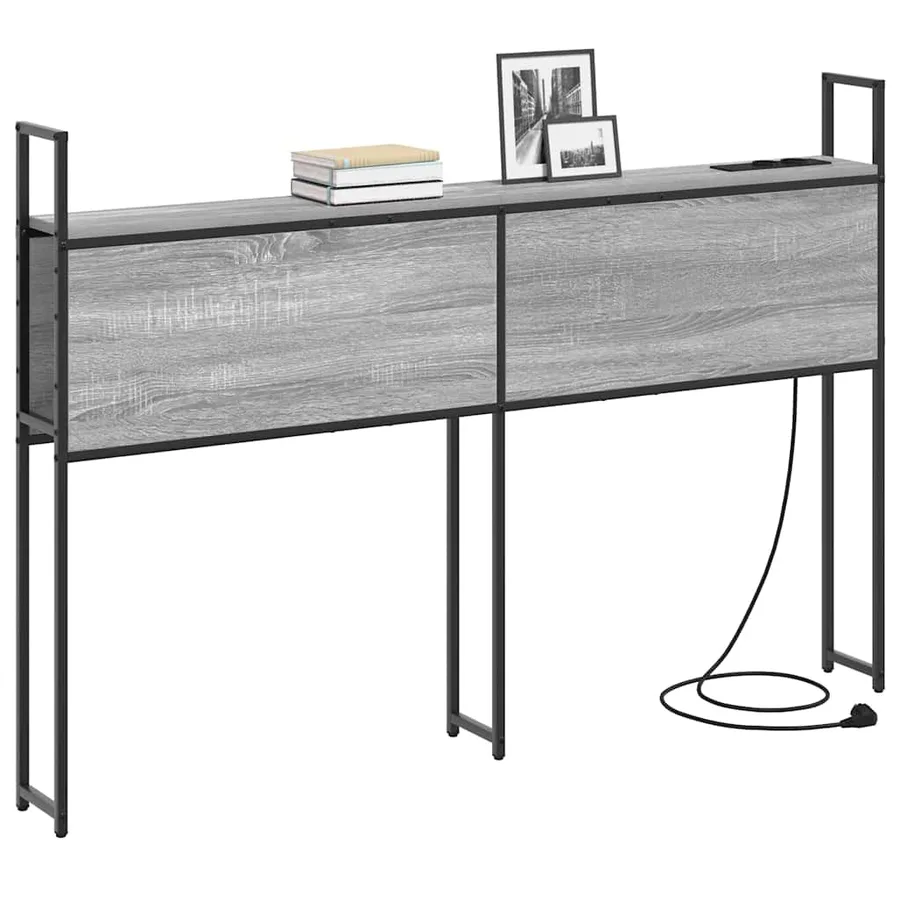 Headboard de Rangement avec Station de Charge Sonoma gris - 3