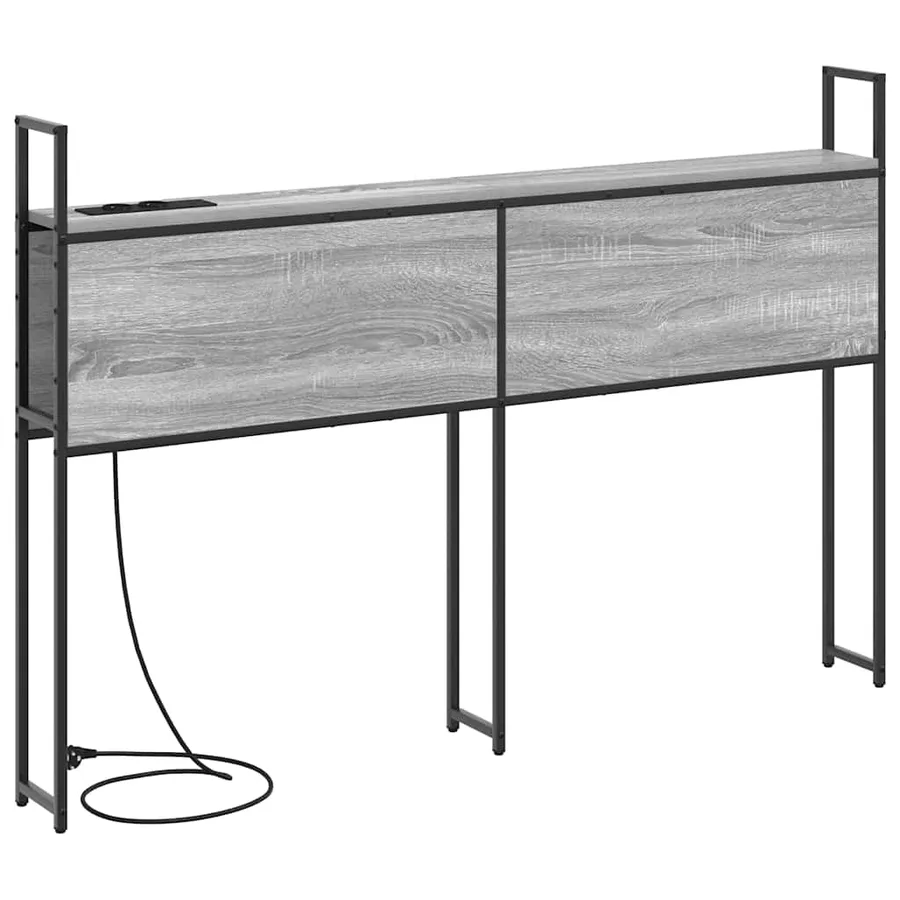 Headboard de Rangement avec Station de Charge Sonoma gris - 7