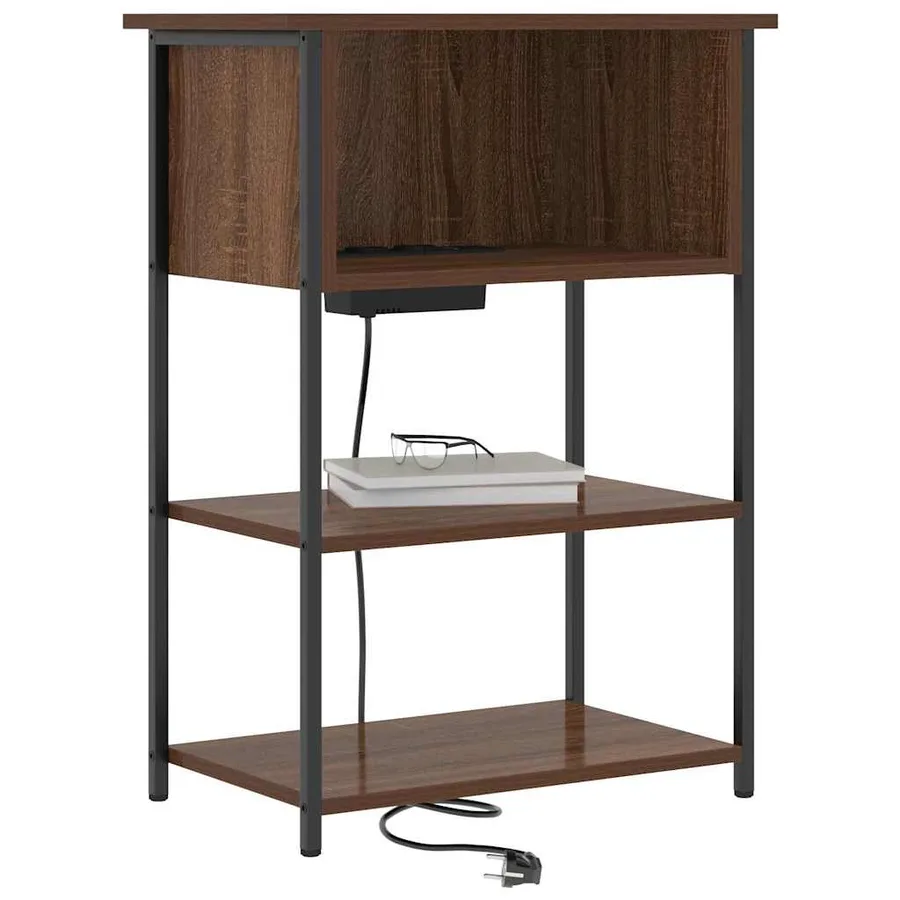 Cabinet de chevet Chêne brun 55 x 31 x 76 cm Bois d'ingénierie - 3