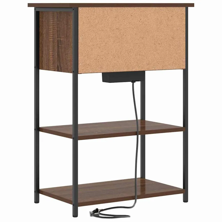 Cabinet de chevet Chêne brun 55 x 31 x 76 cm Bois d'ingénierie - 7