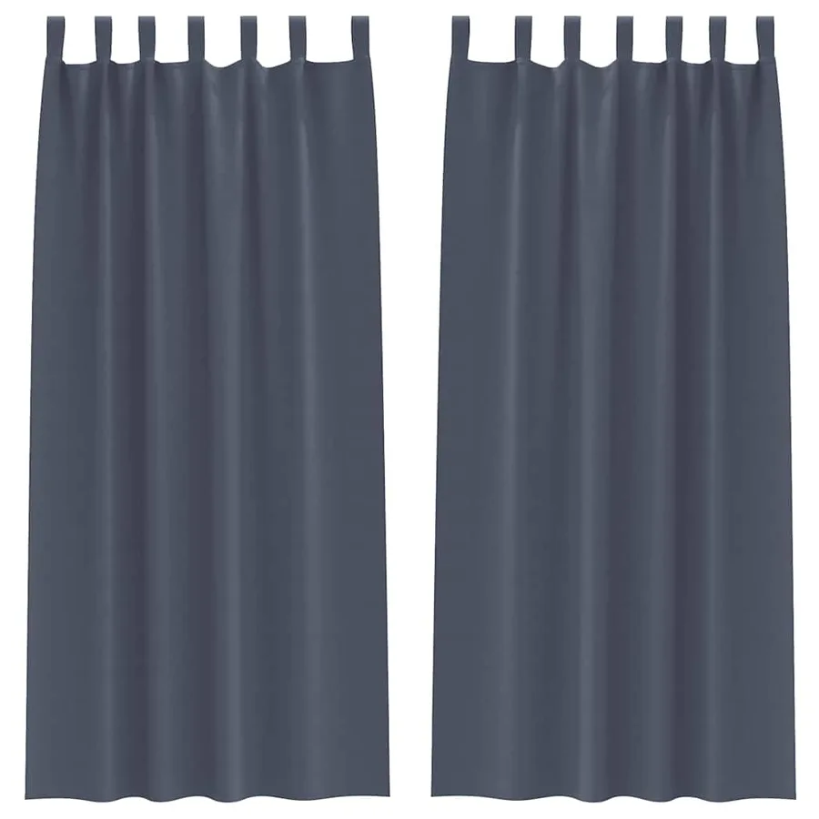 Rideaux occultants avec anneaux 2 pcs Anthracite 225 x 140 cm - 2