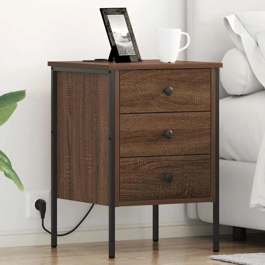 Cabinet de chevet Chêne brun 42 x 41 x 61 cm Bois d'ingénierie