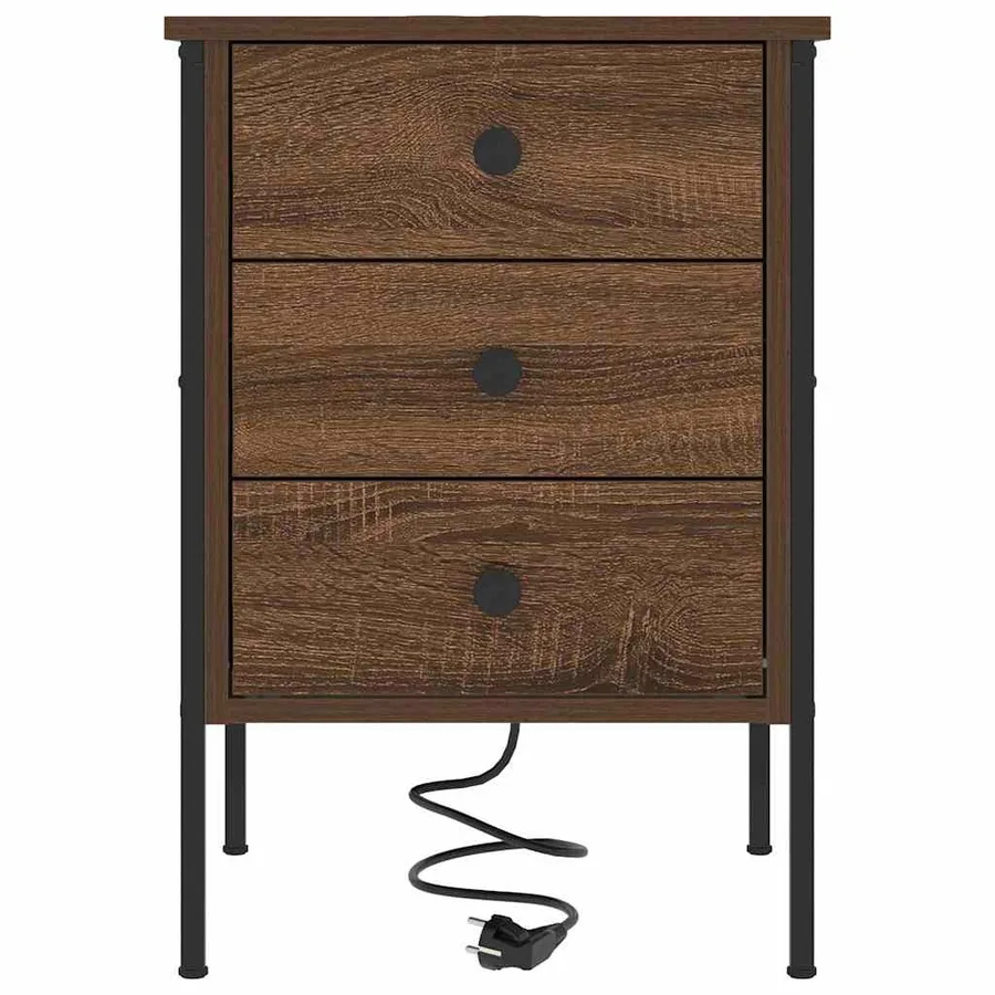 Cabinet de chevet Chêne brun 42 x 41 x 61 cm Bois d'ingénierie - 6
