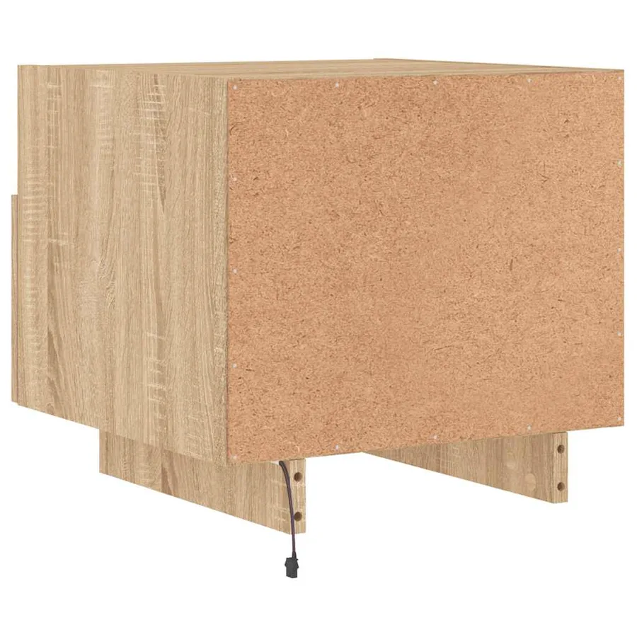 Armoires de chevet avec lumières LED 2 pcs chêne sonoma - 10