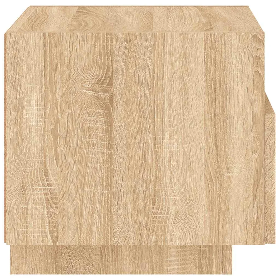 Armoires de chevet avec lumières LED 2 pcs chêne sonoma - 9
