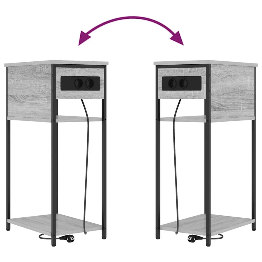 Cabinet de chevet Gris Sonoma 41 x 28 x 76 cm Bois d'ingénierie - 13