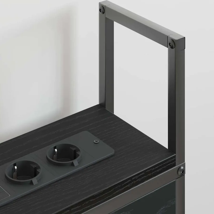 Headboard de Rangement avec Station de Charge Chêne noir - 4