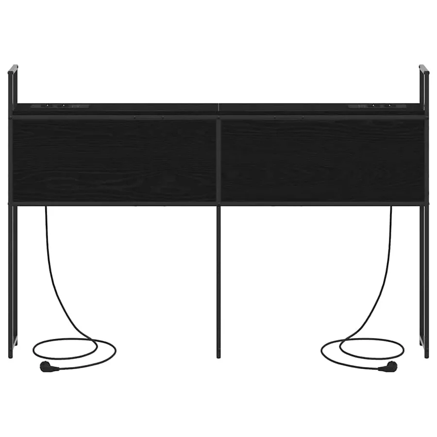 Headboard de Rangement avec Station de Charge Chêne noir - 5