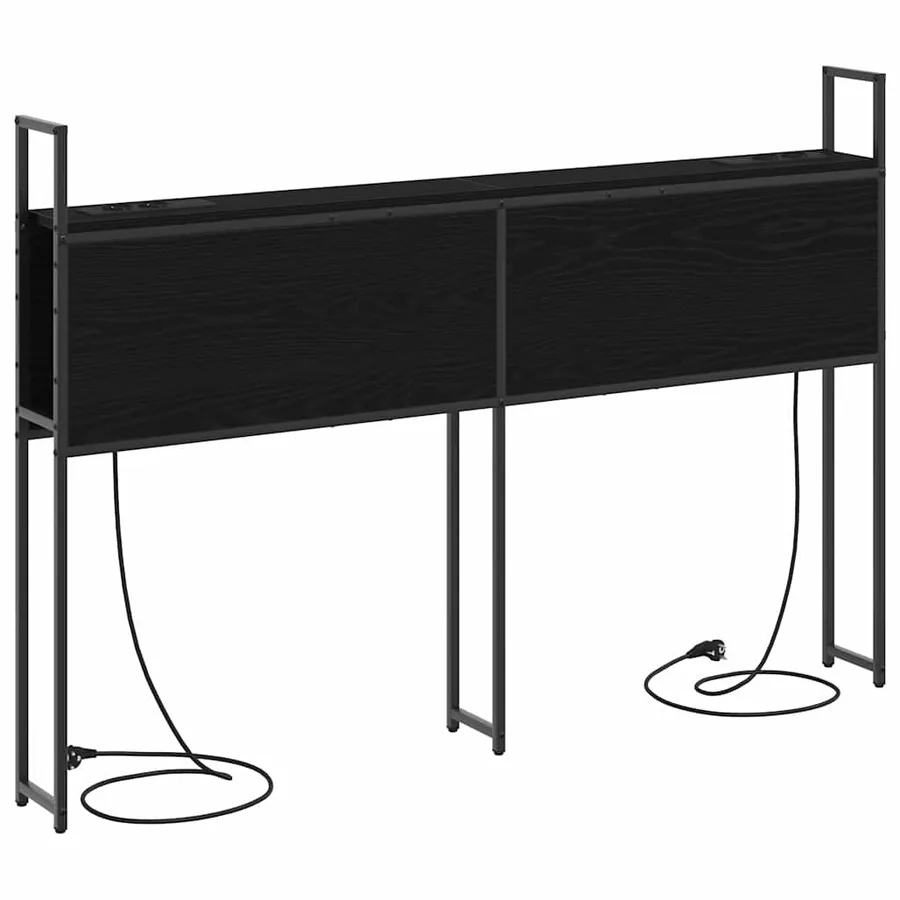 Headboard de Rangement avec Station de Charge Chêne noir - 7