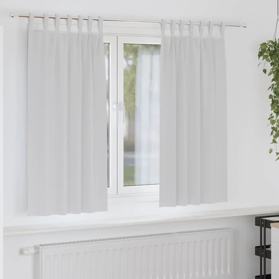 Rideaux occultants avec anneaux 2 pcs Gris pâle 175 x 140 cm