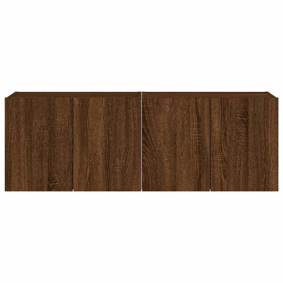 Meubles TV muraux lumières LED 2 pcs chêne marron 60x35x41 cm - 8