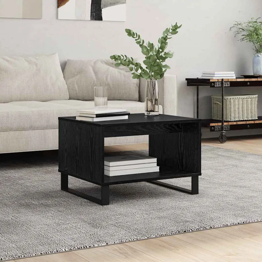 Table basse Chêne noir 60 x 50 x 40 cm Bois d'ingénierie