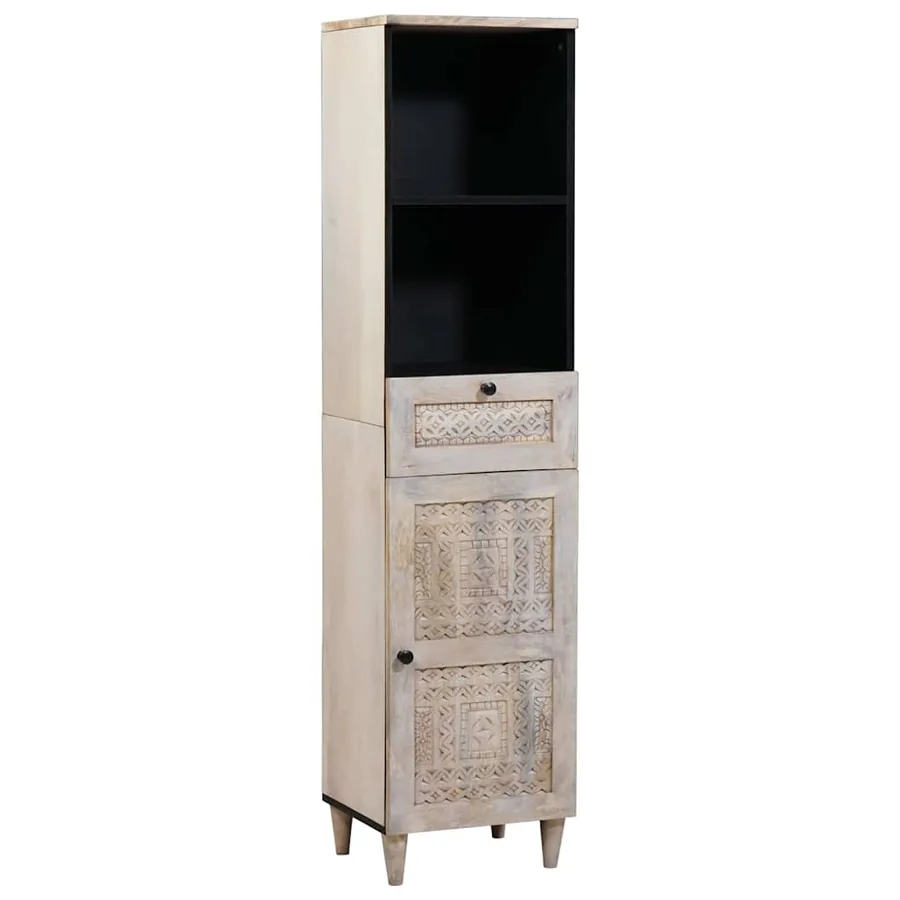 Cabinet de salle de bain avec tiroir Blanc 38 x 33 x 160 cm