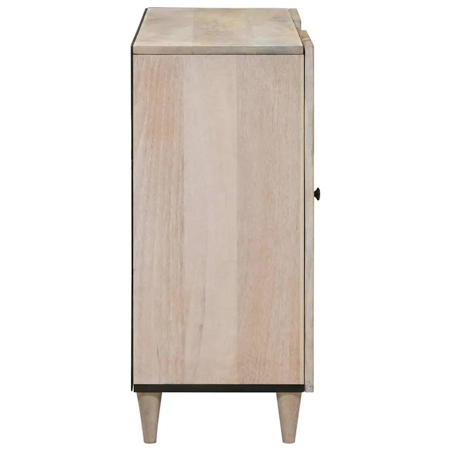 Buffet Blanc Blanchi 90 x 33 x 75 cm Bois de mangue massif - 4