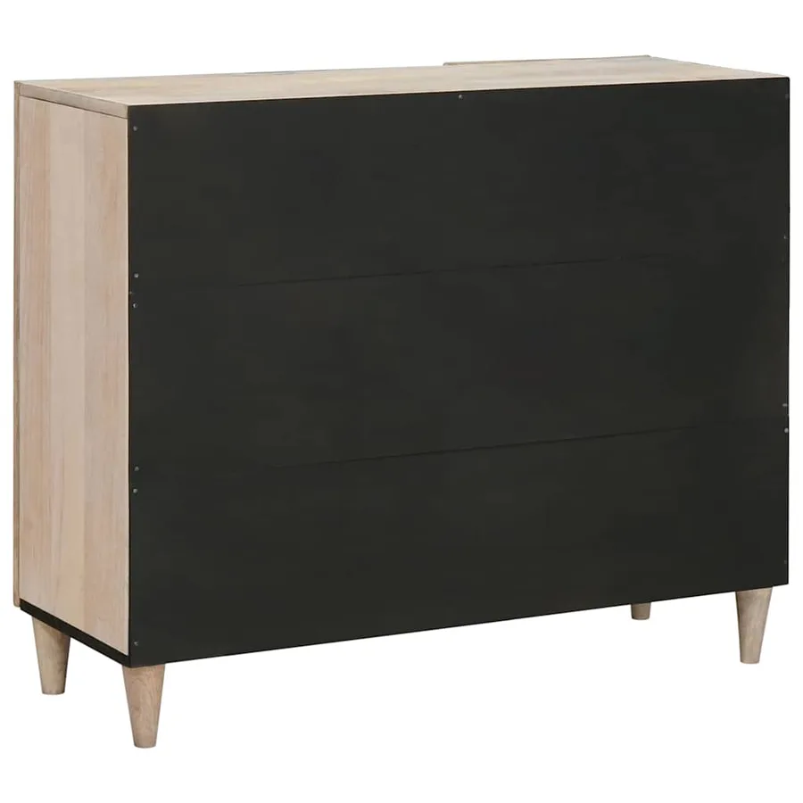 Buffet Blanc Blanchi 90 x 33 x 75 cm Bois de mangue massif - 5