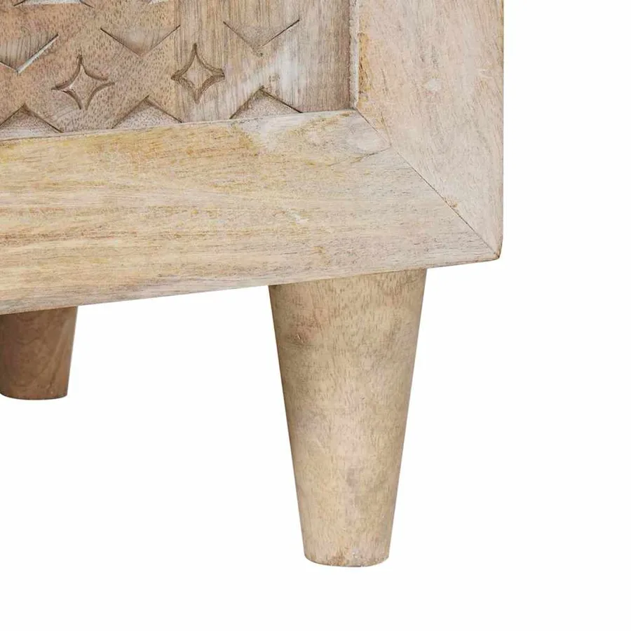Buffet Blanc Blanchi 90 x 33 x 75 cm Bois de mangue massif - 8