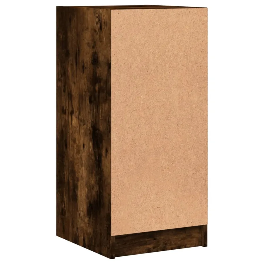Armoire latérale avec portes en verre chêne fumé 35x37x75,5 cm - 8